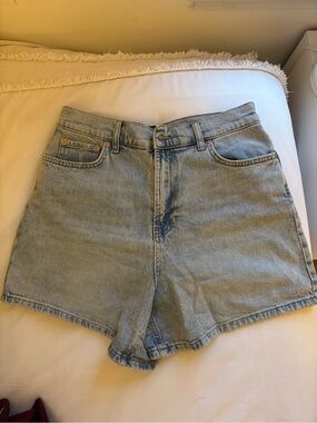 BDG Light Blue High-Rise Denim Shorts
